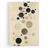 Electric Art Canvas - Minimalist Black and Beige Floating Circle Design