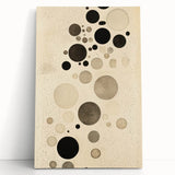 Electric Art Canvas - Minimalist Black and Beige Floating Circle Design