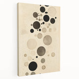 Electric Art Canvas - Minimalist Black and Beige Floating Circle Design
