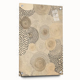 Electric Art Canvas - Abstract Black Spiral Dots on Beige Background