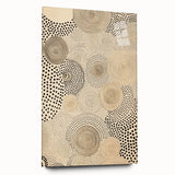 Electric Art Canvas - Abstract Black Spiral Dots on Beige Background
