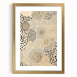 Electric Art Canvas - Abstract Black Spiral Dots on Beige Background