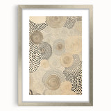 Electric Art Canvas - Abstract Black Spiral Dots on Beige Background