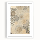 Electric Art Canvas - Abstract Black Spiral Dots on Beige Background