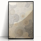 Electric Art Canvas - Abstract Black Spiral Dots on Beige Background