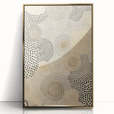 Electric Art Canvas - Abstract Black Spiral Dots on Beige Background