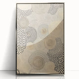 Electric Art Canvas - Abstract Black Spiral Dots on Beige Background