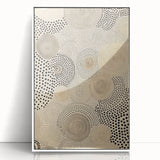 Electric Art Canvas - Abstract Black Spiral Dots on Beige Background