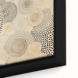 Electric Art Canvas - Abstract Black Spiral Dots on Beige Background