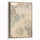Electric Art Canvas - Abstract Black Spiral Dots on Beige Background