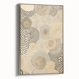 Electric Art Canvas - Abstract Black Spiral Dots on Beige Background