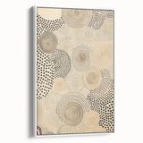 Electric Art Canvas - Abstract Black Spiral Dots on Beige Background