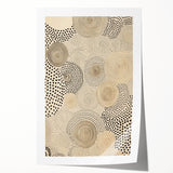 Electric Art Canvas - Abstract Black Spiral Dots on Beige Background