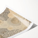 Electric Art Canvas - Abstract Black Spiral Dots on Beige Background