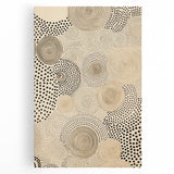 Electric Art Canvas - Abstract Black Spiral Dots on Beige Background