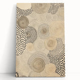 Electric Art Canvas - Abstract Black Spiral Dots on Beige Background