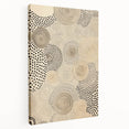 Electric Art Canvas - Abstract Black Spiral Dots on Beige Background