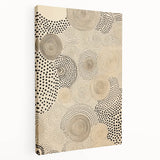 Electric Art Canvas - Abstract Black Spiral Dots on Beige Background
