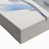 Electric Art Canvas - Blue Floral Portrait with Monochrome Accents