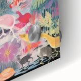 Electric Art Canvas - Vibrant Fantasy Jungle with Colorful Creatures