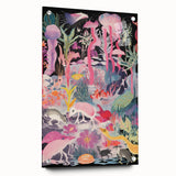 Electric Art Canvas - Vibrant Fantasy Jungle with Colorful Creatures