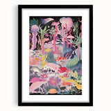 Electric Art Canvas - Vibrant Fantasy Jungle with Colorful Creatures