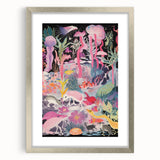 Electric Art Canvas - Vibrant Fantasy Jungle with Colorful Creatures