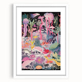 Electric Art Canvas - Vibrant Fantasy Jungle with Colorful Creatures