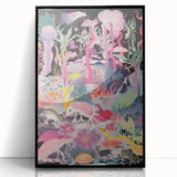 Electric Art Canvas - Vibrant Fantasy Jungle with Colorful Creatures