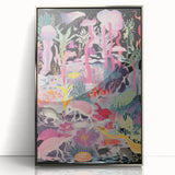 Electric Art Canvas - Vibrant Fantasy Jungle with Colorful Creatures