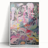 Electric Art Canvas - Vibrant Fantasy Jungle with Colorful Creatures