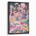 Electric Art Canvas - Vibrant Fantasy Jungle with Colorful Creatures