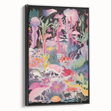 Electric Art Canvas - Vibrant Fantasy Jungle with Colorful Creatures