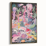 Electric Art Canvas - Vibrant Fantasy Jungle with Colorful Creatures