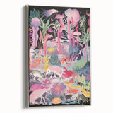 Electric Art Canvas - Vibrant Fantasy Jungle with Colorful Creatures