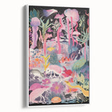 Electric Art Canvas - Vibrant Fantasy Jungle with Colorful Creatures
