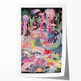 Electric Art Canvas - Vibrant Fantasy Jungle with Colorful Creatures
