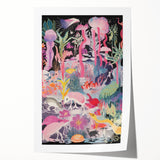 Electric Art Canvas - Vibrant Fantasy Jungle with Colorful Creatures