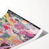 Electric Art Canvas - Vibrant Fantasy Jungle with Colorful Creatures