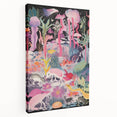 Electric Art Canvas - Vibrant Fantasy Jungle with Colorful Creatures