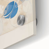 Abstract Electric Art Canvas - Blue and Beige Organic Fluid Patterns