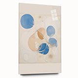 Abstract Electric Art Canvas - Blue and Beige Organic Fluid Patterns