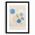Abstract Electric Art Canvas - Blue and Beige Organic Fluid Patterns