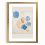 Abstract Electric Art Canvas - Blue and Beige Organic Fluid Patterns