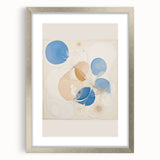 Abstract Electric Art Canvas - Blue and Beige Organic Fluid Patterns