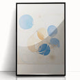 Abstract Electric Art Canvas - Blue and Beige Organic Fluid Patterns