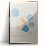 Abstract Electric Art Canvas - Blue and Beige Organic Fluid Patterns