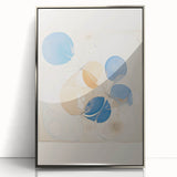 Abstract Electric Art Canvas - Blue and Beige Organic Fluid Patterns