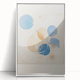 Abstract Electric Art Canvas - Blue and Beige Organic Fluid Patterns