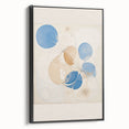 Abstract Electric Art Canvas - Blue and Beige Organic Fluid Patterns